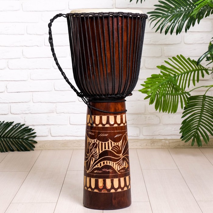 Музыкальный инструмент барабан джембе "Светлый" 80х30х30 см МИКС