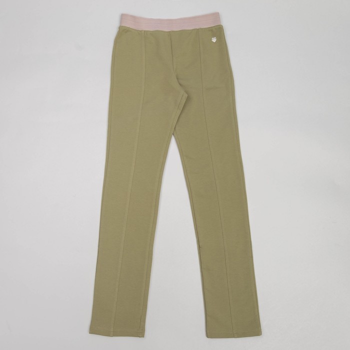 Брюки для девочки, рост 110 см, цвет тёмный хаки