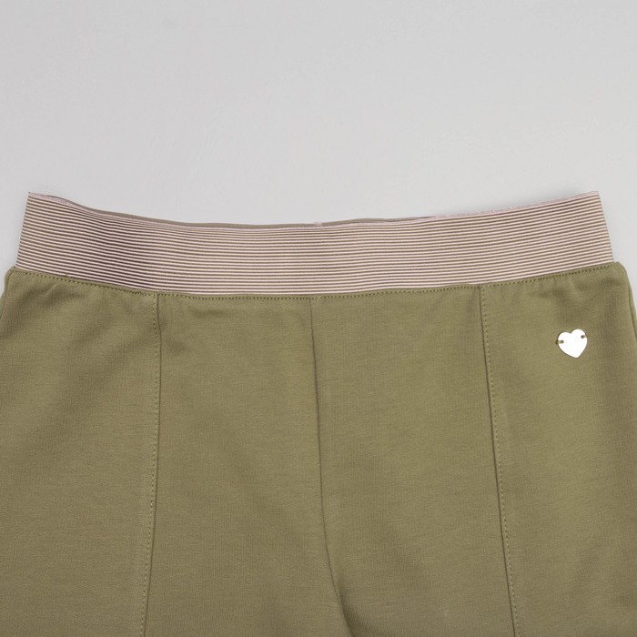 Брюки для девочки, рост 110 см, цвет тёмный хаки