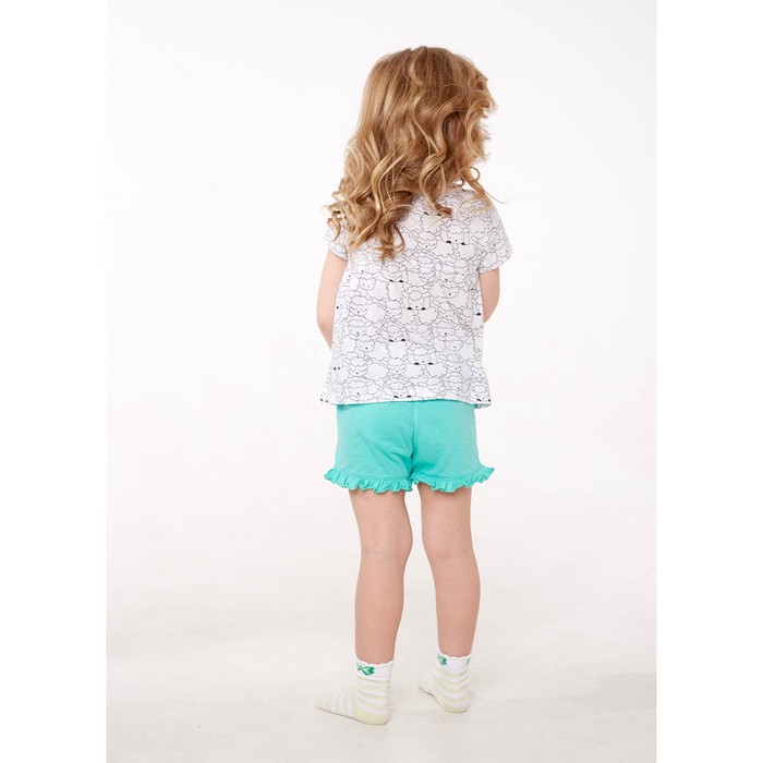 Пижама для девочки, рост 98 см, цвет овечки/бирюзовый