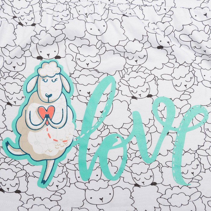 Пижама для девочки, рост 98 см, цвет овечки/бирюзовый