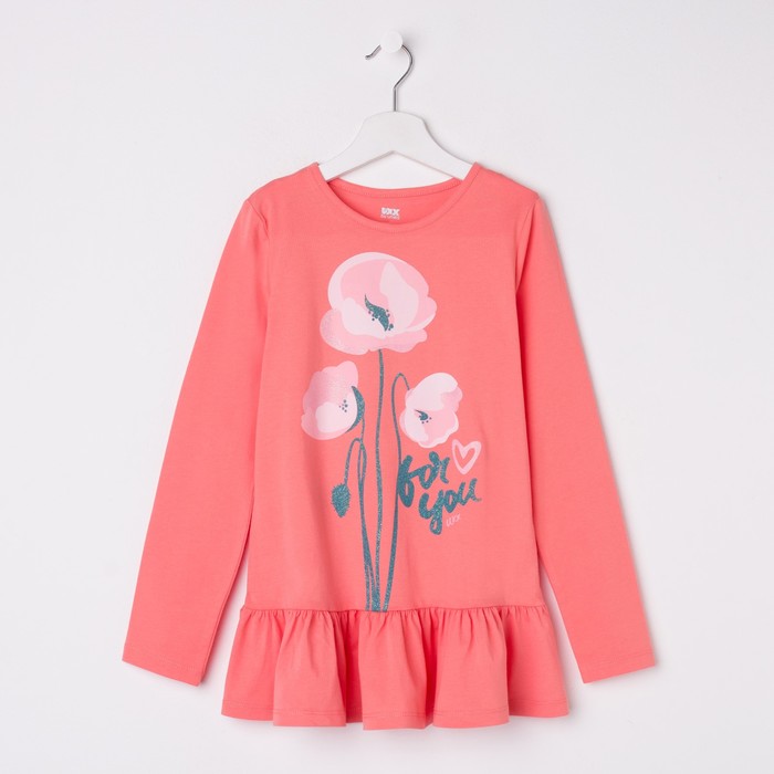 Туника для девочки, рост 146 см, цвет коралловый