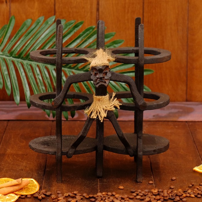 Сувенир подставка под бутылку "Суровый абориген" 28х25х23 см