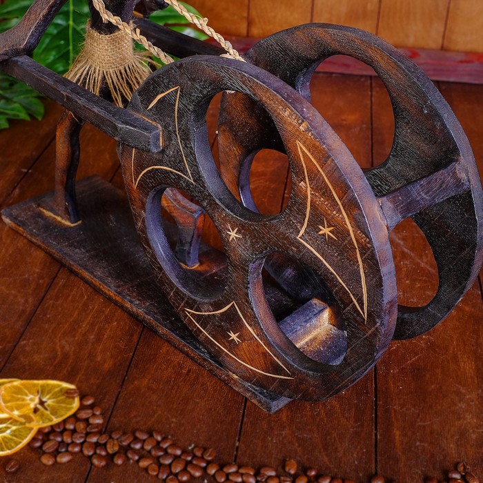 Сувенир подставка под бутылки "Абориген с тележкой" 35х45х15 см