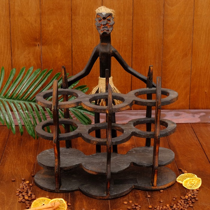 Сувенир подставка под бутылки "Абориген у бара" 45х35х22 см