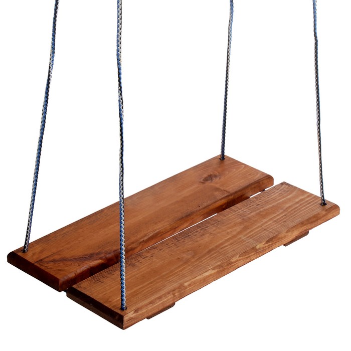 Качель подвесная, деревянная, морёная, 40х22см, цвет микс