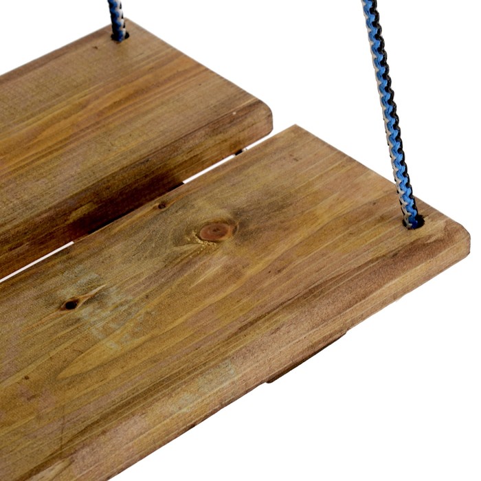 Качель подвесная, деревянная, морёная, 40х22см, цвет микс
