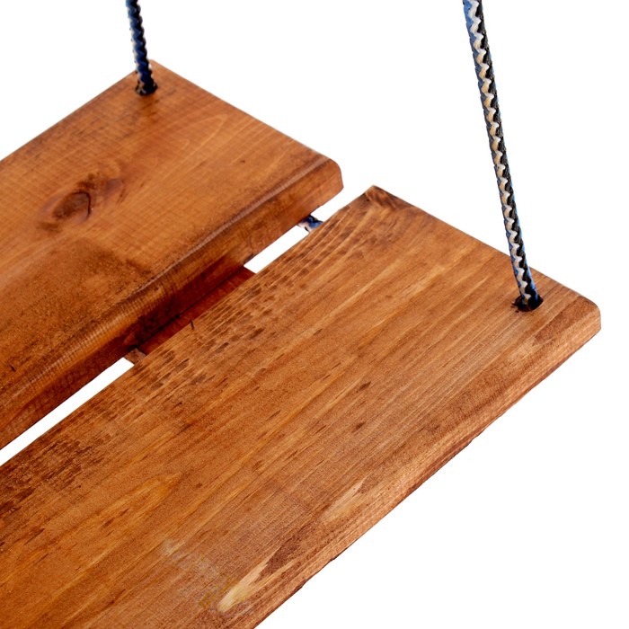 Качель подвесная, деревянная, морёная, 40х22см, цвет микс
