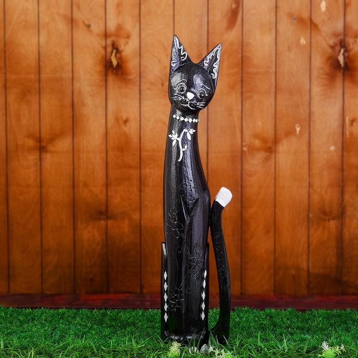 Сувенир дерево "Кошечка" черная 16х6х80 см
