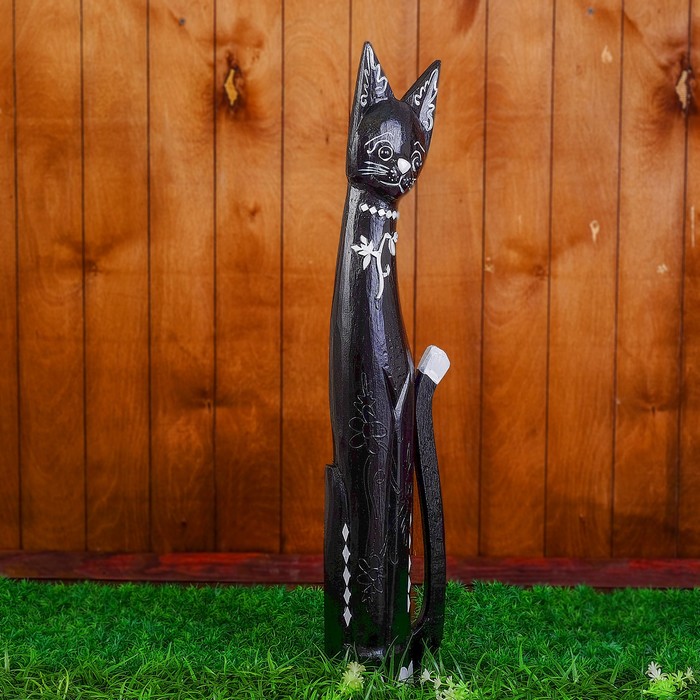 Сувенир дерево "Кошечка" черная 16х6х80 см