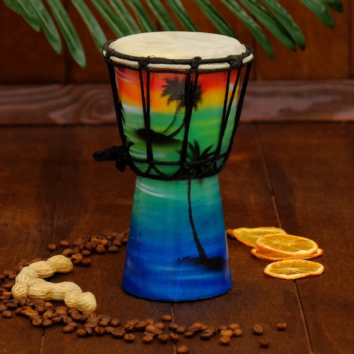 Музыкальный инструмент Барабан Джембе "Подводный мир" 20х12х12 см