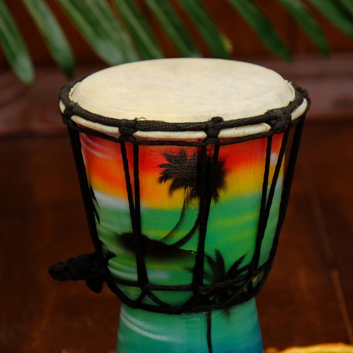Музыкальный инструмент Барабан Джембе "Подводный мир" 20х12х12 см