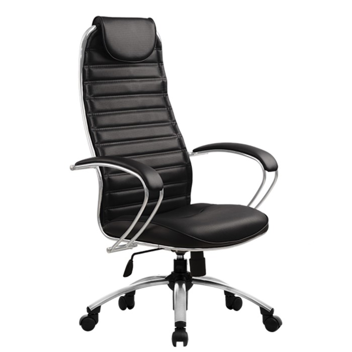 Кресло BA-5 Al, кожа, чёрное, матовый хром