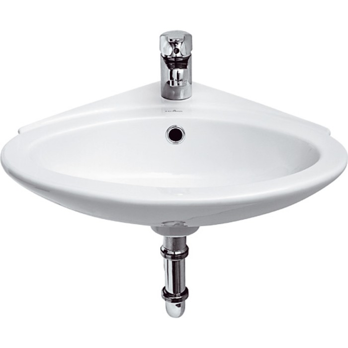 Раковина "Teta", цвет белый, угловая, 43 х 43 см, с 1 центральным отверстием