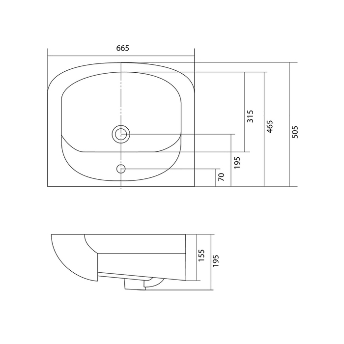 Раковина Акватон АКВАПОЛО, ширина 65 см, цвет белый