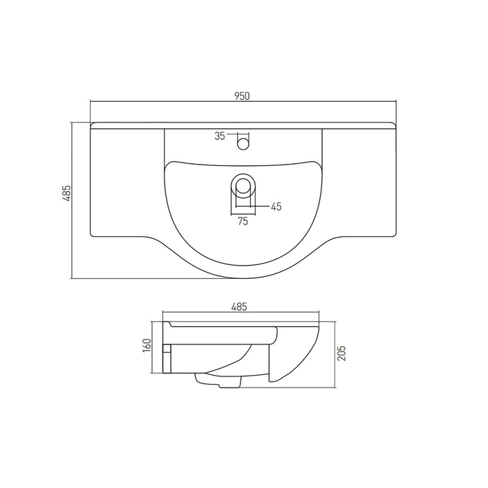 Раковина "Акватон" "АКВАСТОУН-95" 1WH110219