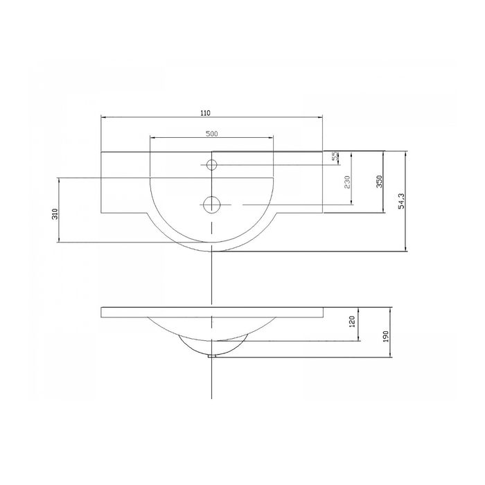 Раковина Акватон ЛАЦИО, ширина 110 см, цвет белый