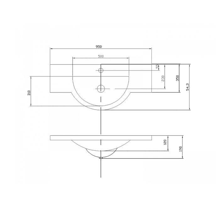 Раковина Акватон ЛАЦИО, ширина 95 см, цвет белый
