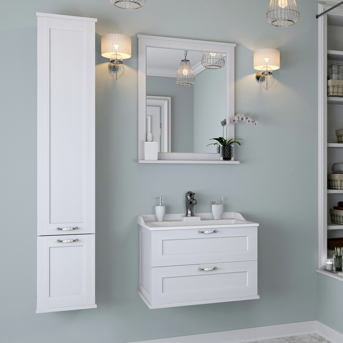 Зеркало Акватон "Леон 65", цвет цвет дуб белый