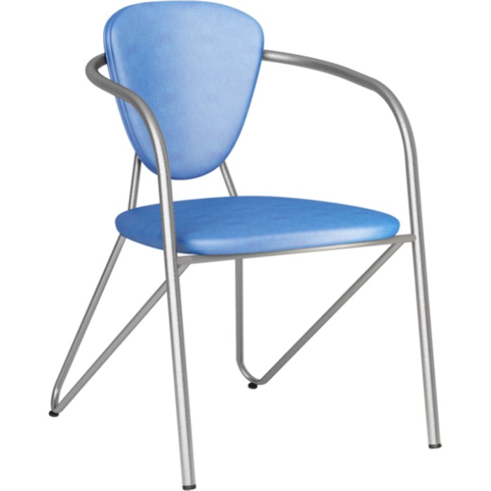 Стул Э-1 металлик/искусственная кожа, синий
