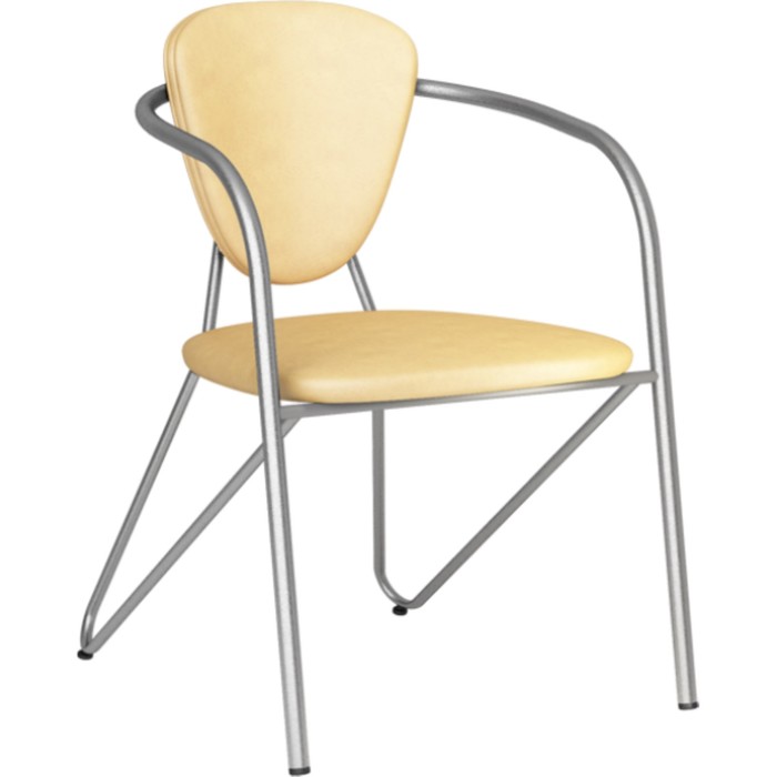 Стул Э-1 металлик/искусственная кожа, бежевый