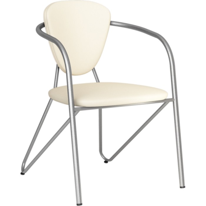 Стул Э-1 металлик/экокожа, ваниль