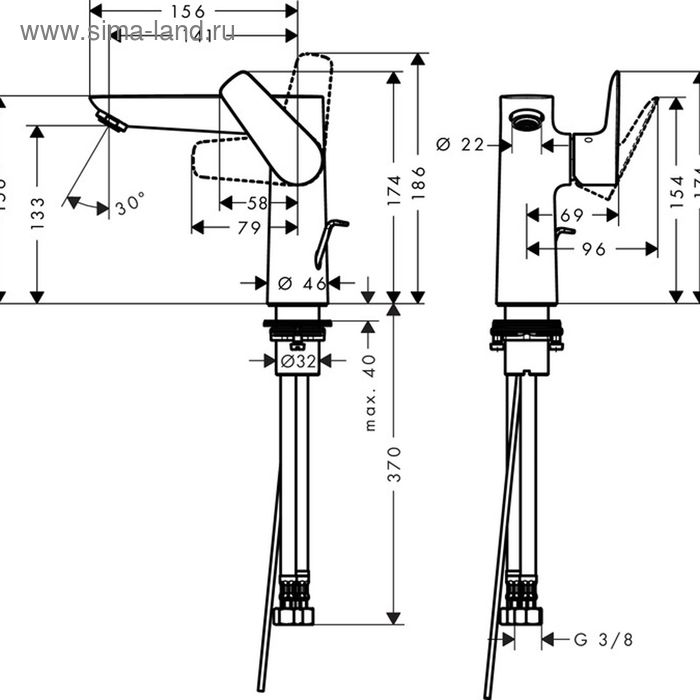

Смеситель для раковины Hansgrohe Talis E 71754000
