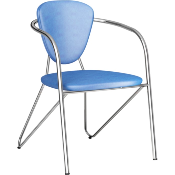 Стул Э-1 хром/искусственная кожа, синий