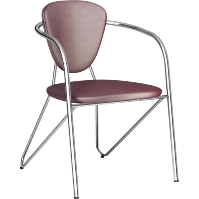 Стул Э-1 хром/искусственная кожа, бордовый