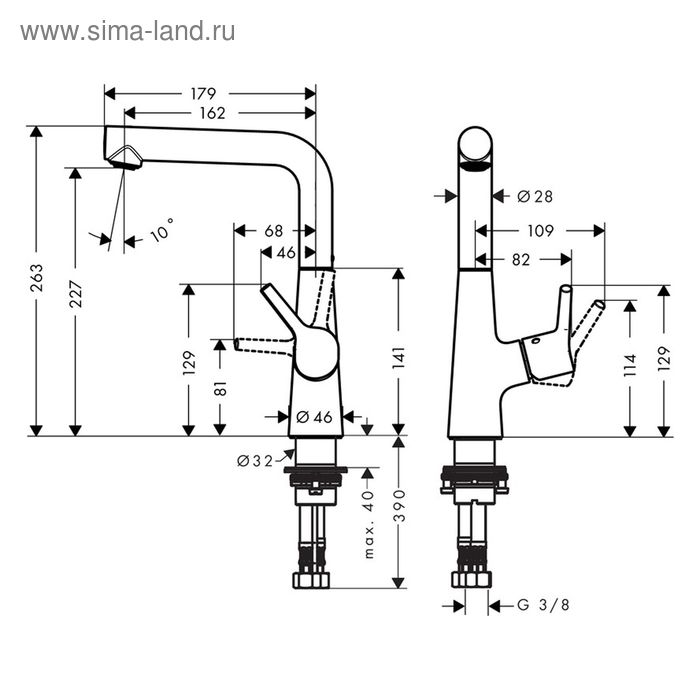 

Смеситель для раковины Hansgrohe Тalis S New 72105000, 210 мм