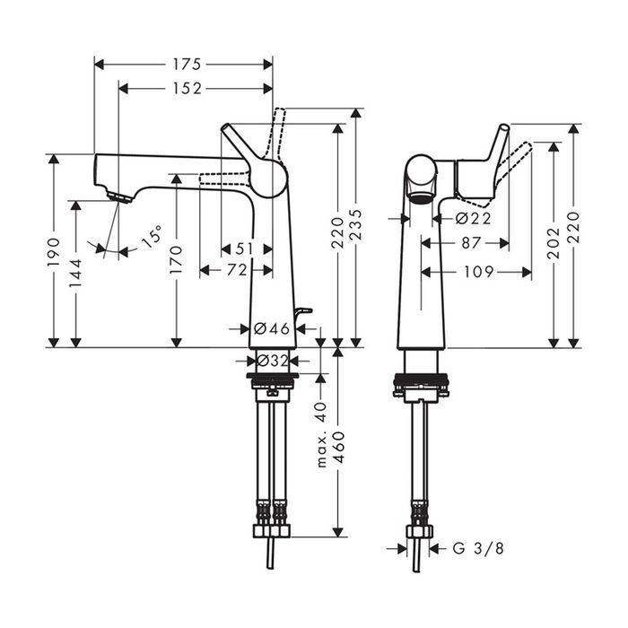 

Смеситель для раковины Hansgrohe Тalis S New 72113000, 140 мм