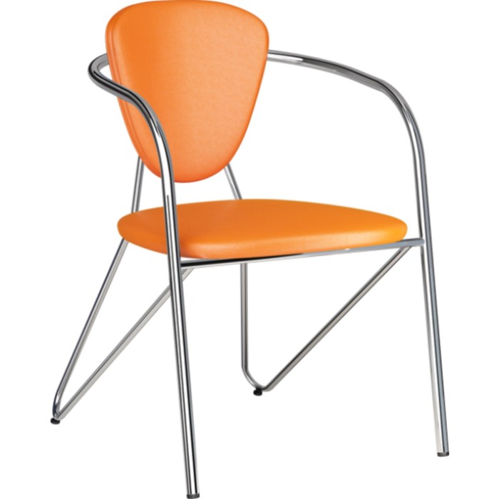 Стул Э-1 хром/искусственная кожа, оранжевый