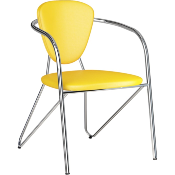 Стул Э-1 хром/искусственная кожа, жёлтый