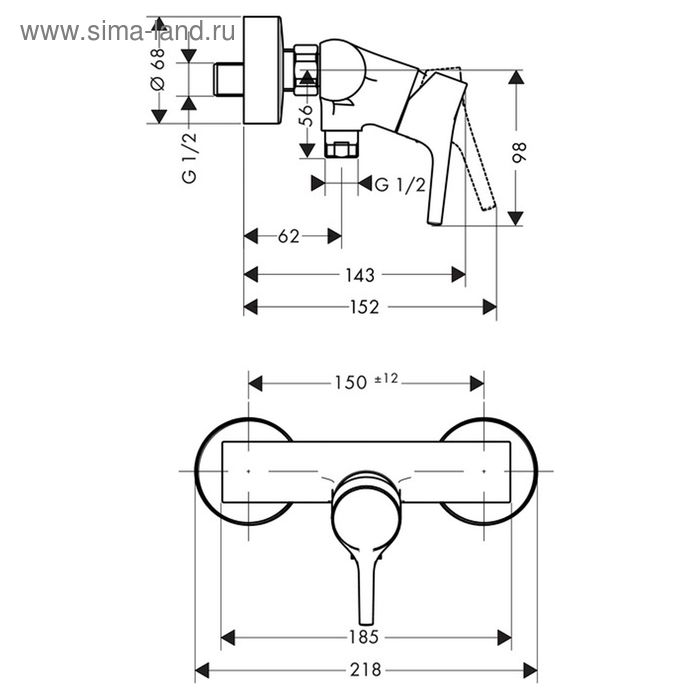 

Смеситель Hansgrohe Тalis S New для душа
