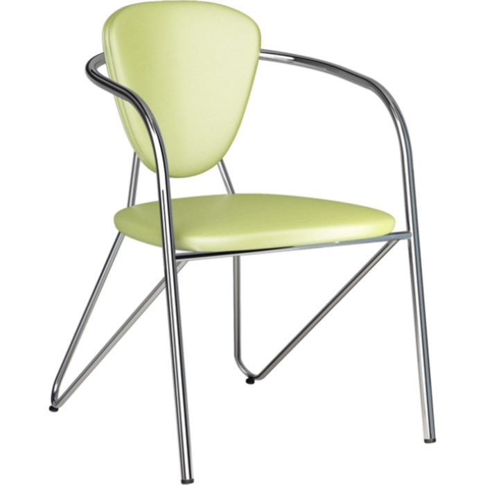Стул Э-1 хром/искусственная кожа, зелёный
