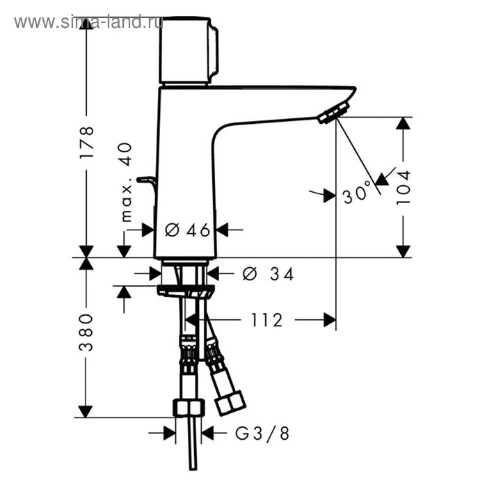 

Смеситель для раковины Hansgrohe Тalis Select E 71750000,110 мм
