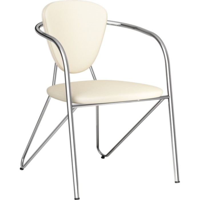 Стул Э-1 хром/экокожа, ваниль