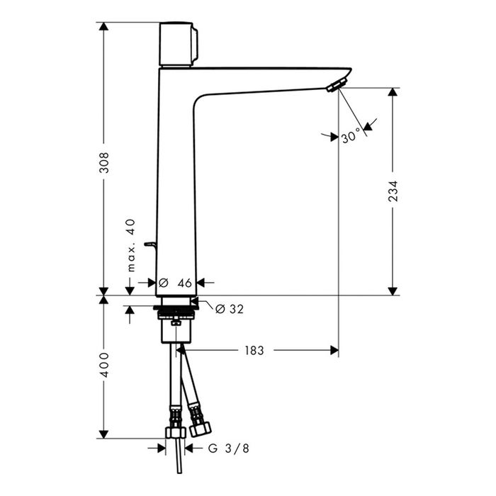 фото Смеситель для раковины hansgrohe тalis select e 71752000, 240 мм