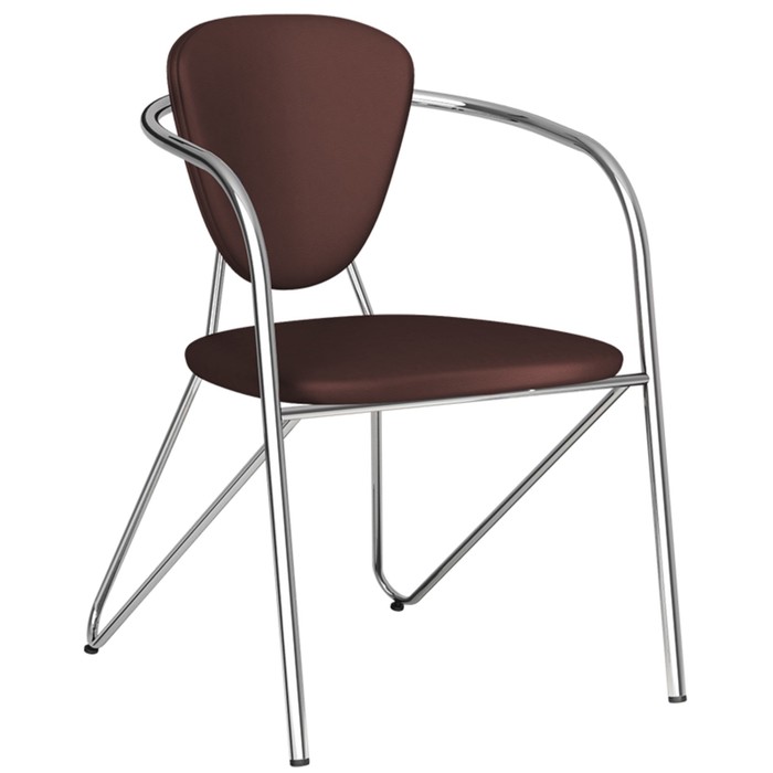 Стул Э-1 хром/экокожа, бордовый