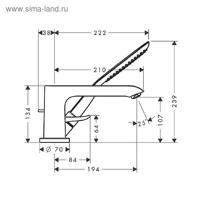 

Смеситель Hansgrohe Metris на борт ванны, на 3 отверстия