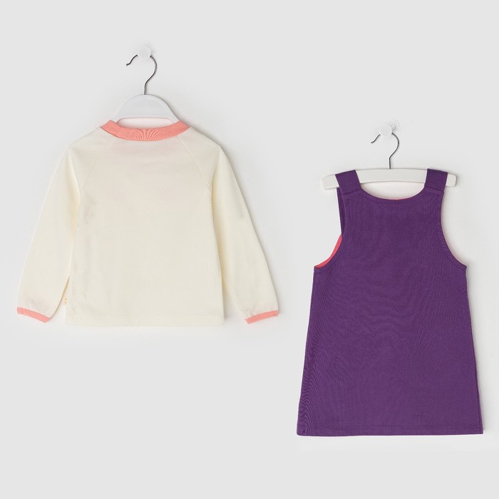 Комплект для девочки(сарафан,футболка,ободок), рост 92, цвет слива КЛ-24_М