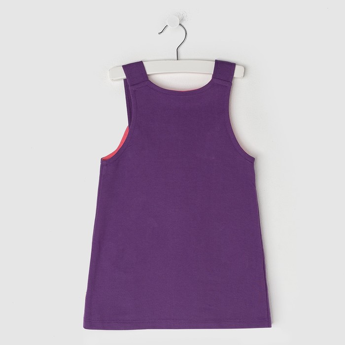 Комплект для девочки(сарафан,футболка,ободок), рост 92, цвет слива КЛ-24_М