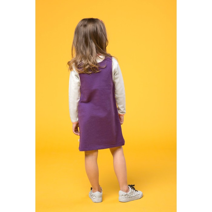 Комплект для девочки(сарафан,футболка,ободок), рост 122, цвет слива КЛ-24