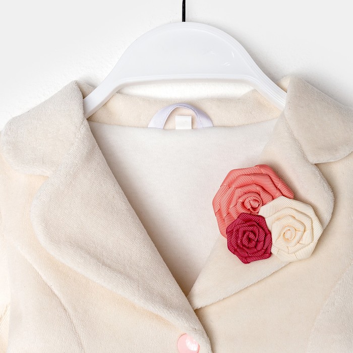 Комплект для девочки(жакет,платье,повязка), рост 92, цвет бежевый/каралловый КЛ-25_М