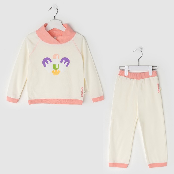 Костюм для девочки(толстовка,брюки), рост 92, цвет ванильный КЛ-27_М