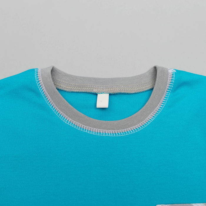 Костюм для мальчика(пиджак,футболка,брюки), рост 116, цвет серый/бирюзовый КЛ-28