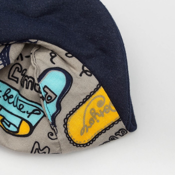 Комплект для мальчика(галстук,ремень,кепка), размер 48-50 см, цвет тёмно-синий КЛ-30