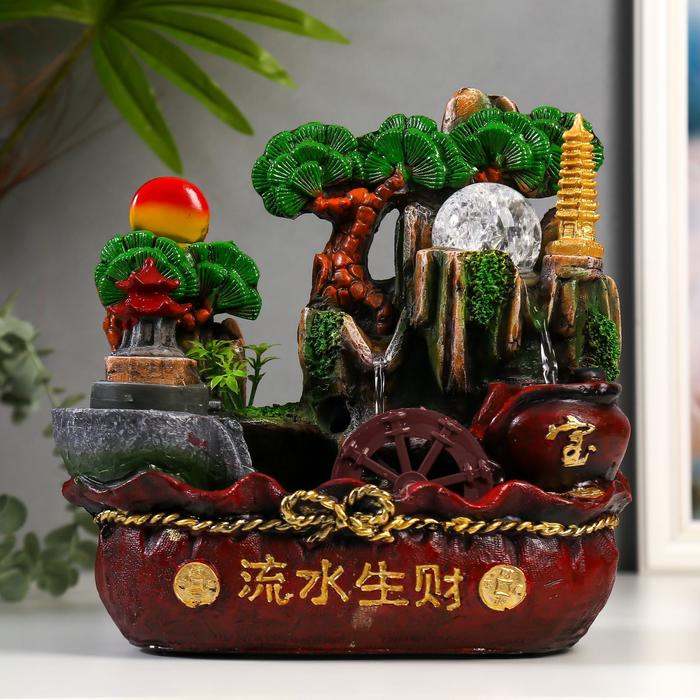 Фонтан настольный полистоун 220В "Сад с водопадами" 26х25х17 см