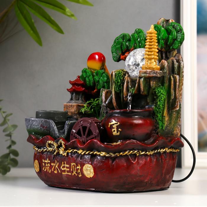 Фонтан настольный полистоун 220В "Сад с водопадами" 26х25х17 см