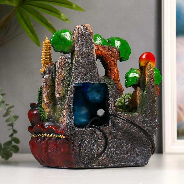 Фонтан настольный полистоун 220В "Сад с водопадами" 26х25х17 см